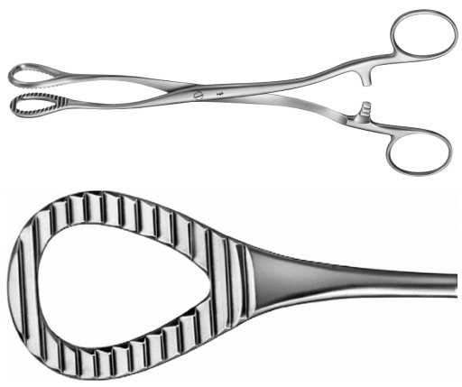AE-AN710R, HEYWOOD-SMITH, SPONGE HOLDING, ORGAN AND TISSUE GRASPING FORCEPS, HEMORRHOIDAL FORCEPS, 200 mm, 8" 