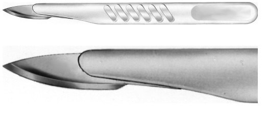 AE-BA218, STERILE SCALPEL, FIG. 18, CARBON STEEL, PAK = PACKAGE OF 10 PIECES 