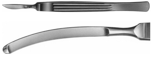 AE-BA546R, SCALPEL, SICKLE SHAPED, BLUNT, SIZE 46, 140 mm - 175 mm, 5 1/2 - 7" 