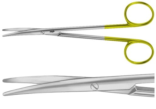 AE-BC259W, BABY-METZENBAUM 	DUROTIP DISSECTING SCISSORS 	WITH WAVE CUT, CURVED 	145 mm, 5 3/4"