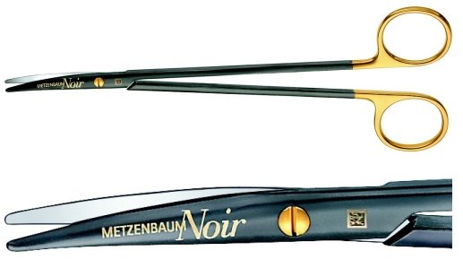 AE-BC261B, METZENBAUM 	NOIR DISSECTING SCISSORS 	CURVED 	145 mm, 5 3/4" 