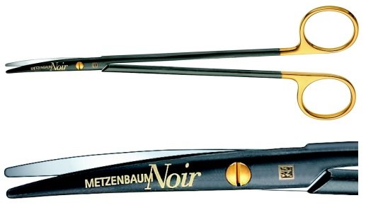 AE-BC263B, METZENBAUM 	NOIR DISSECTING SCISSORS 	CURVED 	180 mm, 7" 