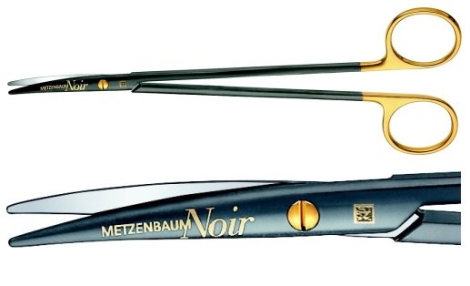 AE-BC271B, METZENBAUM 	NOIR DISSECTING SCISSORS 	CURVED 	180 mm, 7" 