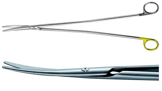 AE-BC298W, DUROTIP LIGATURE SCISSORS 	W-CUT, CURVED 	350 mm, 14" 