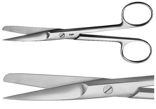 AE-BC374R, DEAVER, SURGICAL SCISSORS 	STRAIGHT, SHARP / BLUNT, WITH FLAT LOCK 	145 mm, 5 3/4" 