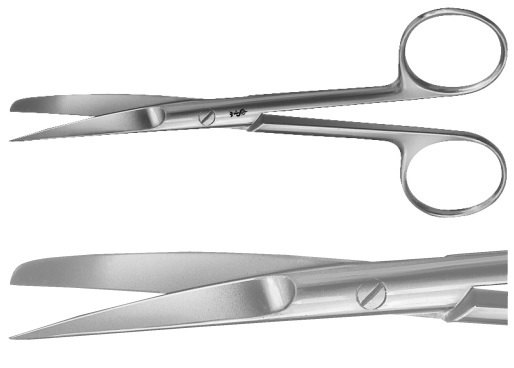 AE-BC404R, SURGICAL SCISSORS 	CURVED, SHARP / BLUNT, SLENDER PATTERN 	145 mm, 5 3/4" 	