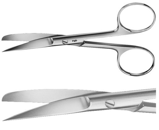 AE-BC427R, SURGICAL SCISSORS 	CURVED, SHARP / BLUNT 	175 mm, 7" 