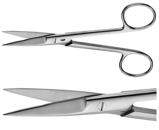 AE-BC466R, MAYO 	DISSECTING SCISSORS 	STRAIGHT, SHARP 	140 mm, 5 1/2" 