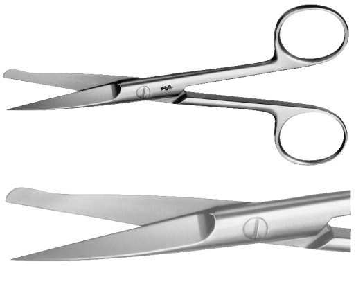 AE-BC506R, INCISION SCISSORS, PROBE POINTED, 165 mm, 6 1/2" 