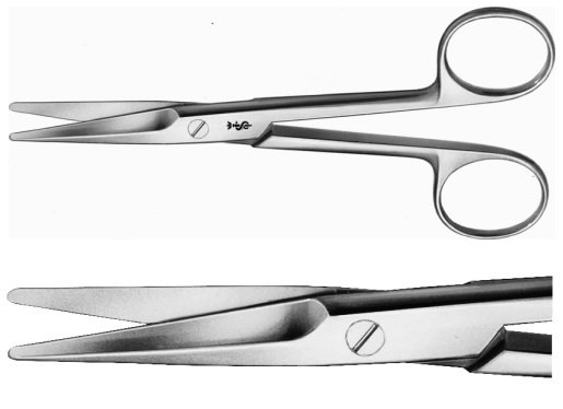 AE-BC554R, MAYO, DISSECTING SCISSORS, CURVED, 140 mm, 5 1/2" 