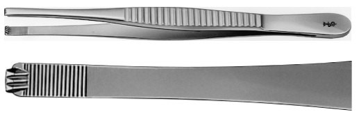 AE-BD598R, OFFICER 	TISSUE FORCEPS 	4 x 5 TEETH 	150 mm, 6" 