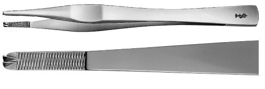 AE-BD607R, LANE 	TISSUE FORCEPS 	2X3 TEETH 	175 mm, 7" 