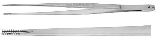 AE-BD702R, BROWN 	TISSUE FORCEPS 	TWO LINES OF TEETH 	200 mm, 8"