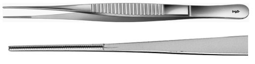 AE-FB418R, DE BAKEY ATRAUMATA - ATRAUMATIC FORCEPS 1,5 MM JAW 240 mm, 9 1/2"