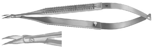 AE-FD015R, VANNAS MICRO SCISSORS,SPRING TYPE CURVED 120 mm, 4 3/4"