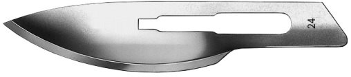 AE-16600592, CUTFIX SCALPEL BLADES 	FIG. 24, STAINLESS, PAK = PACKAGE OF 100 PIECES IN DISPENSER PACKAGE 
