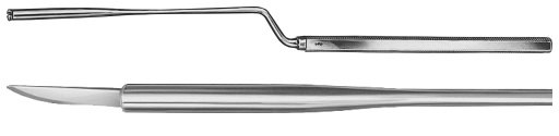 AE-BB053R, LANDOLT, SCALPEL HANDLE, FOR MICRO-BLADES, BAYONET-SHAPED, 210 mm, 8 1/4" 