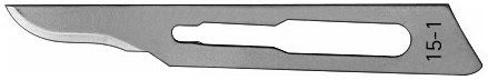 AE-BB515-1, SCALPEL BLADES 	FIG. 15-1, CARBON STEEL, PAK = PACKAGE OF 100 PIECES IN DISPENSER PACKAGE 