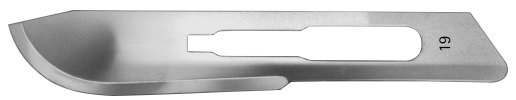 AE-BB519, SCALPEL BLADES 	FIG. 19, CARBON STEEL, PAK = PACKAGE OF 100 PIECES IN DISPENSER PACKAGE  