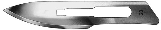 AE-BB523, SCALPEL BLADES 	FIG. 23, CARBON STEEL, PAK = PACKAGE OF 100 PIECES IN DISPENSER PACKAGE