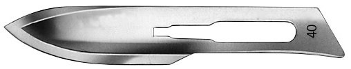 AE-BB540, SCALPEL BLADES, DOUBLE CUTTTING FIG. 40, CARBON STEEL, PAK = PACKAGE OF 100 PIECES IN DISPENSER PACKAGE