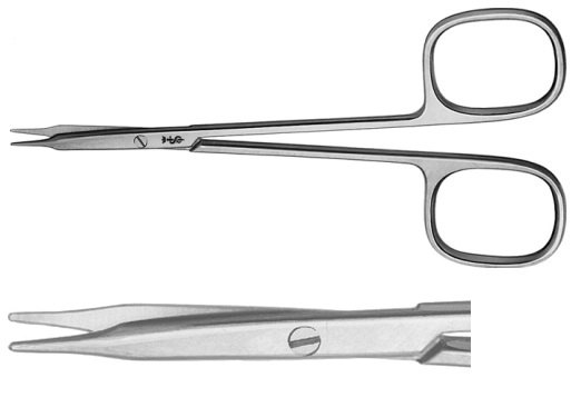 AE-BC010R, STEVENS 	DISSECTING SCISSORS 	STRAIGHT, BLUNT / BLUNT 	115 mm, 4 1/2" 