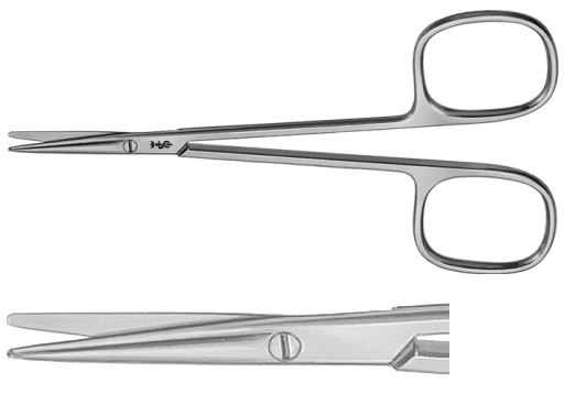 AE-BC020R, DISSECTING- AND STRABISMUS SCISSORS 	STRAIGHT 	115 mm, 4 1/2" 