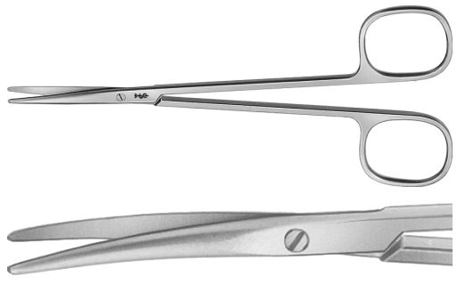 AE-BC023R, METZENBAUM 	DISSECTING SCISSORS 	CURVED 	145 mm, 5 3/4"