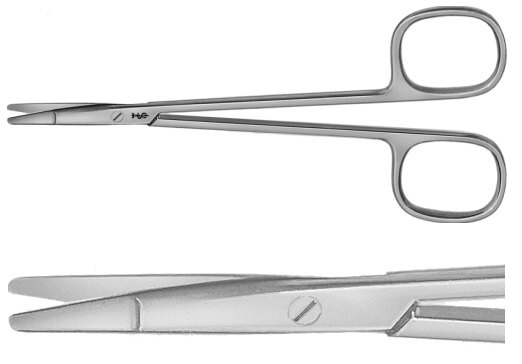 AE-BC026R, RAGNELL 	DISSECTING SCISSORS 	STRAIGHT, SPECIAL FLAT POINTS FOR DISSECTING AND UNDERMINING THE SKIN 	135 mm, 5 1/4" 