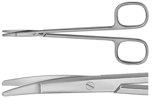 AE-BC027R, RAGNELL 	DISSECTING SCISSORS 	CURVED, SPECIAL FLAT POINTS FOR DISSECTING AND UNDERMINING THE SKIN 	135 mm, 5 1/4" 