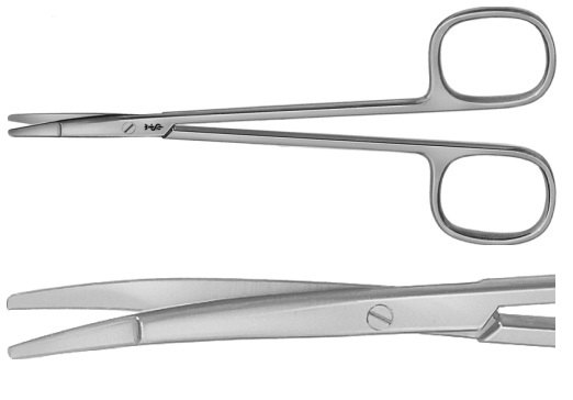 AE-BC029R, RAGNELL 	DISSECTING SCISSORS 	CURVED, SPECIAL FLAT POINTS FOR DISSECTING AND UNDERMINING THE SKIN 	150 mm, 6" 