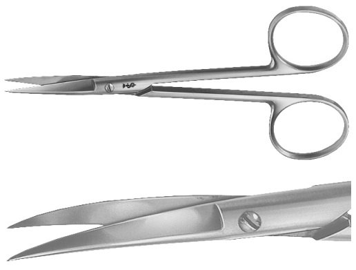 AE-BC065R, DELICATE SCISSORS CURVED 	120 mm, 4 3/4" 