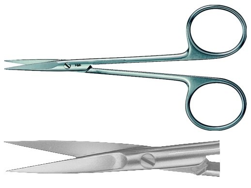 AE-BC106R, IRIS AND LIGATURE SCISSORS STRAIGHT 	115 mm, 4 1/2" 