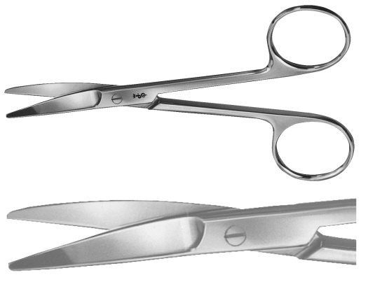 AE-BC135R, IRIS AND LIGATURE SCISSORS CURVED 	120 mm, 4 3/4"