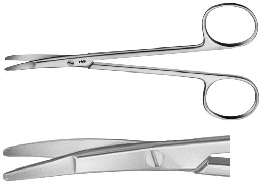 AE-BC168R, KILNER 	DISSECTING SCISSORS 	SPECIAL FLAT POINTS FOR DISSECTING AND UNDERMINING THE SKIN 	150 mm, 6" 