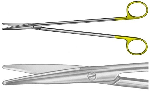 AE-BC267R, NELSON-METZENBAUM (MC INDOE) 	DUROTIP DISSECTING SCISSORS 	CURVED 	230 mm, 9" 