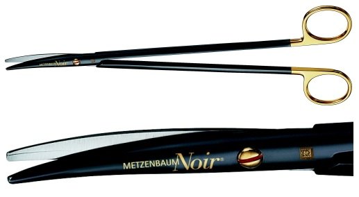 AE-BC267WB, METZENBAUM 	NOIR DISSECTING SCISSORS 	W-CUT, CURVED 	230 mm, 9" 