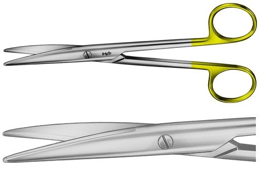 AE-BC284R, MAYO- LEXER 	DUROTIP DISSECTING SCISSORS 	CURVED 	165 mm, 6 1/2" 