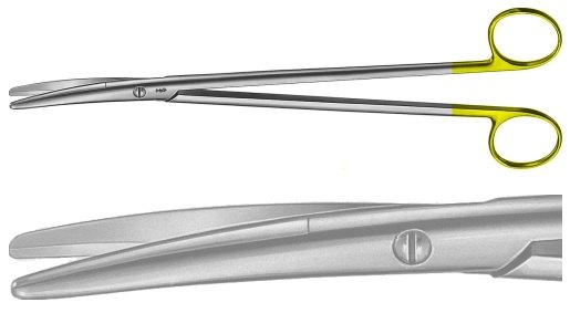 AE-BC287W, METZENBAUM 	DUROTIP DISSECTING SCISSORS 	WAVECUT, CURVED, BROAD BLADE ENDS 	230 mm, 9" 