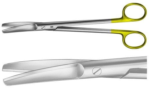 AE-BC290R, SIMS 	DUROTIP UTERINE SCISSORS 	CURVED, BLUNT / BLUNT 	200 mm, 8"