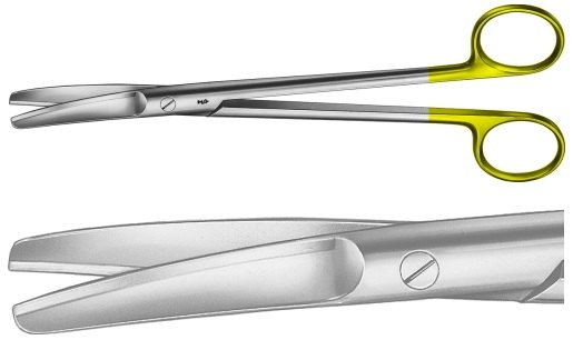 AE-BC290W, SIMS 	DUROTIP UTERINE SCISSORS 	WITH WAVE CUT, CURVED 	200 mm, 8" 