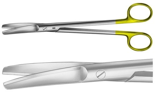 AE-BC291R, SIMS 	DUROTIP UTERINE SCISSORS 	CURVED, BLUNT / BLUNT 	230 mm, 9" 