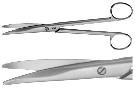 AE-BC562R, MAYO 	DISSECTING SCISSORS 	STRAIGHT, WITH CHAMFERED BLADES 	190 mm, 7 1/2" 