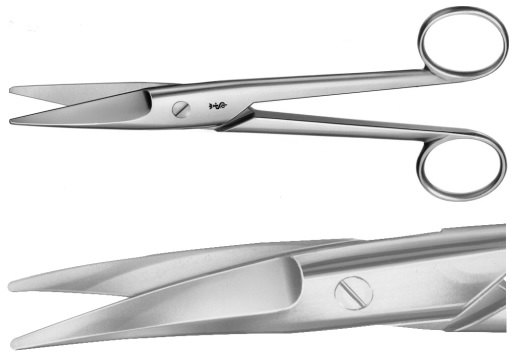 AE-BC569R, MAYO-NOBLE 	DISSECTING SCISSORS 	CURVED, BROAD PATTERN 	170 mm, 6 3/4" 