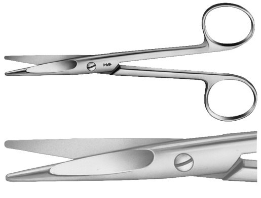 AE-BC576R, MAYO-STILLE 	DISSECTING SCISSORS 	STRAIGHT, WITH CHAMFERED BLADES 	140 mm, 5 1/2" 