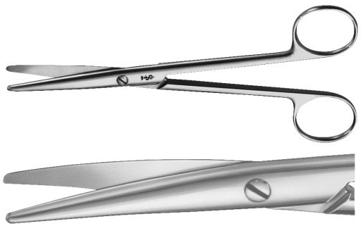 AE-BC587R, MAYO 	DISSECTING SCISSORS 	CURVED 	165 mm, 6 1/2" 	