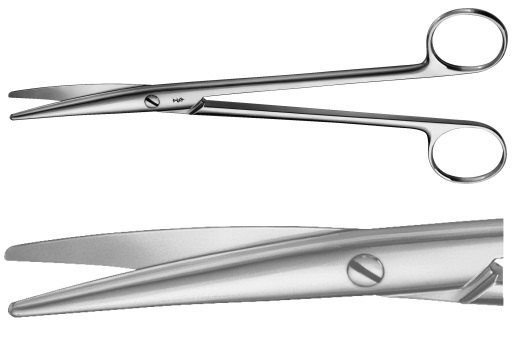 AE-BC588R, MAYO 	DISSECTING SCISSORS 	CURVED 	200 mm, 8" 