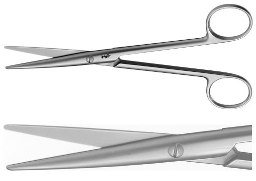 AE-BC590R, LEXER 	DISSECTING SCISSORS 	STRAIGHT, SLENDER 	165 mm, 6 1/2" 
