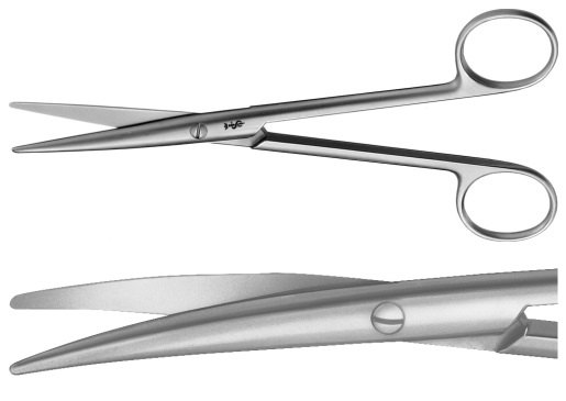 AE-BC591R, LEXER 	DISSECTING SCISSORS 	CURVED, SLENDER 	165 mm, 6 1/2" 