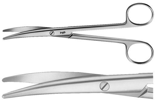 AE-BC592R, MAYO-LEXER 	DISSECTING SCISSORS 	STANDARD-PATTERN, CURVED 	165 mm, 6 1/2" 